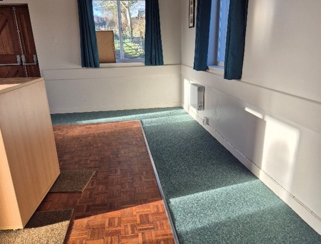 Flooring at Abney village hall