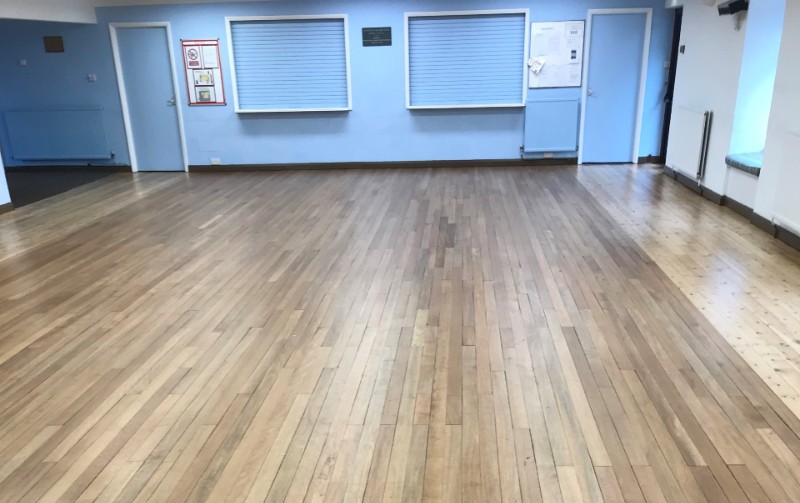 Floor at Wyaston village hall
