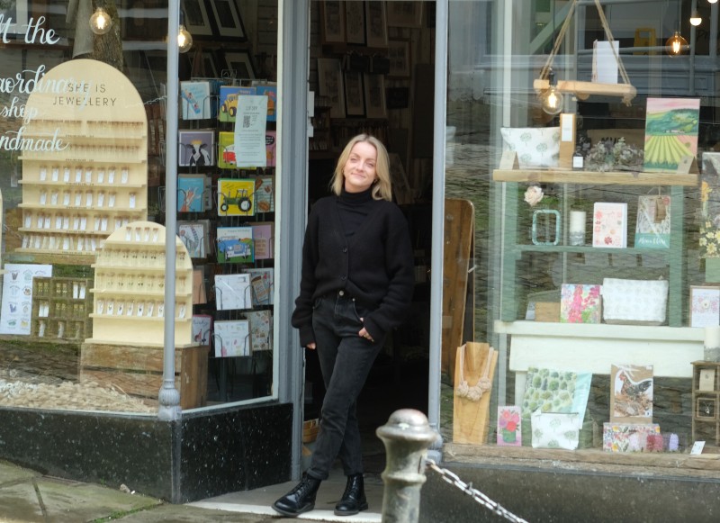 Laura Cooper outside her shop