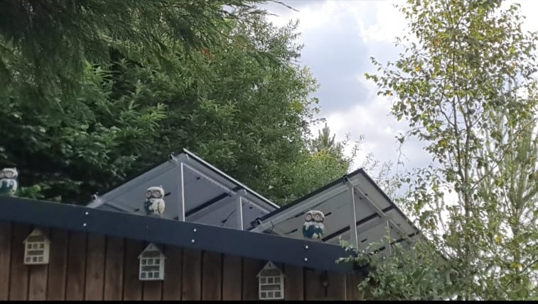 solar panels on roofs