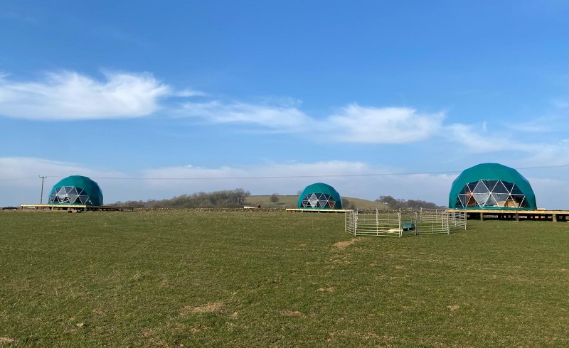Geodomes in a field 